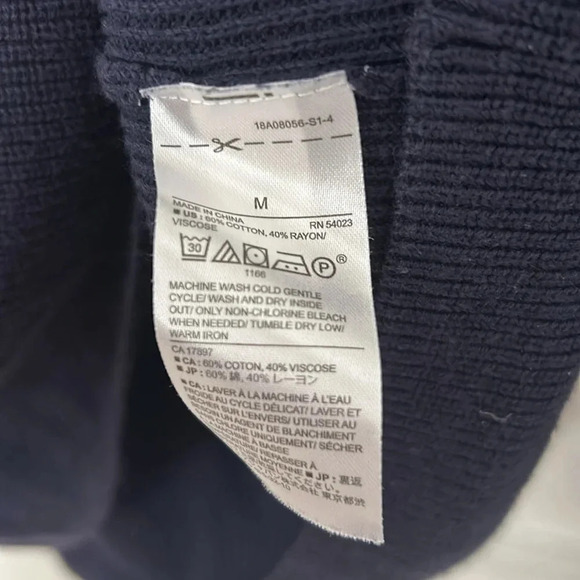 Banana republic sweater size medium navy blue three-quarter length sleeve - Picture 5 of 5